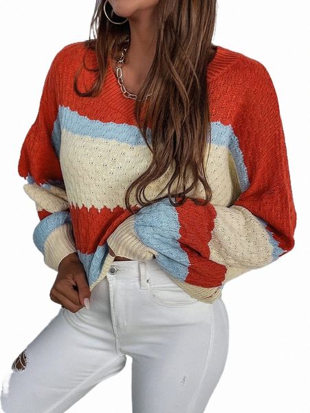 

women's sweaters colorblock drop shoulder sweater z72o#, White;black