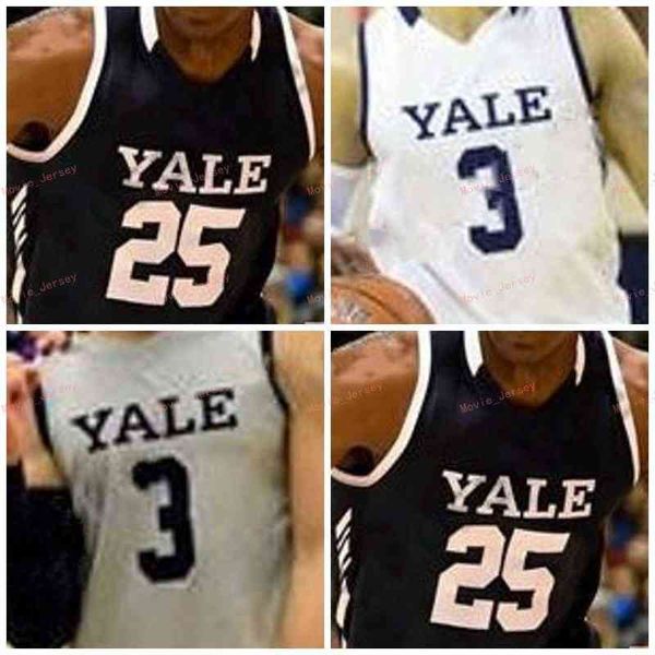 

college basketball wears stitched custom 10 matthue cotton 11 michael feinberg 14 jameel alausa 20 paul atkinson yale college men women yout, Black