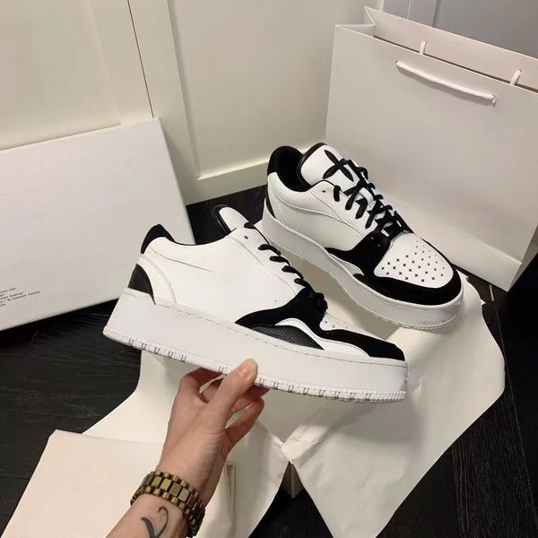 

female leather shoes boots 2022 new collegiate style cross casual op73 thick sole increase mosaic color small white shoes, Black
