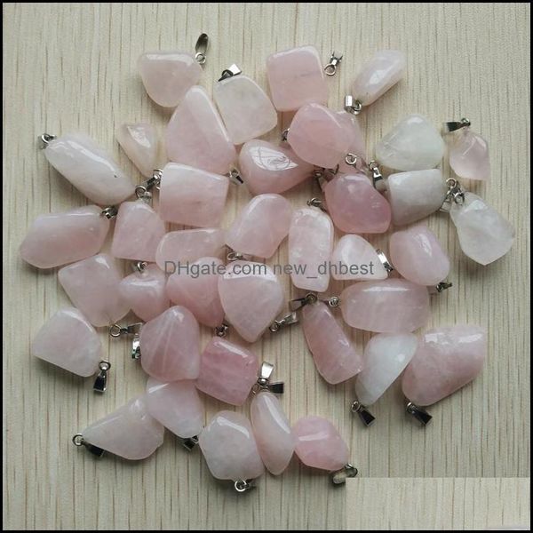 

charms wholesale mixed irregar natural stone charms blue white crystal rose quartz pendants for jewelry making drop deliver newdhdhz2i, Bronze;silver