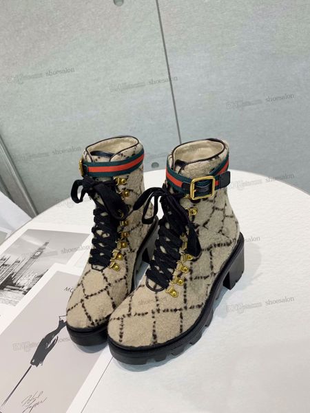 

martin short boots embroidered cowhide ankle belt buckle metal women shoes classic thick heels leather designer shoe high heeled diamond lad, Black