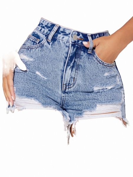 

women's shorts petite high waist ripped raw hem denim shorts a8yj#, White;black