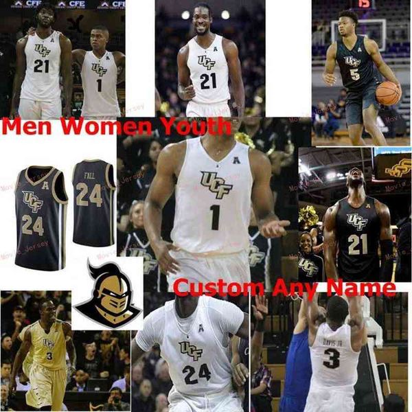 

college basketball wears stitched custom 2 terrell allen 20 frank bertz 21 chad brown 22 chance mcspadden ucf knights college men women yout, Black