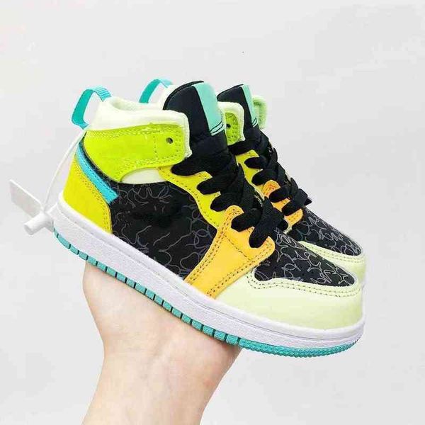 

running shoes athletic & outdoor jump mans 1 1s kids basketball shoes paint drip light smoke grey pink quartz shadow lucky green boys girls