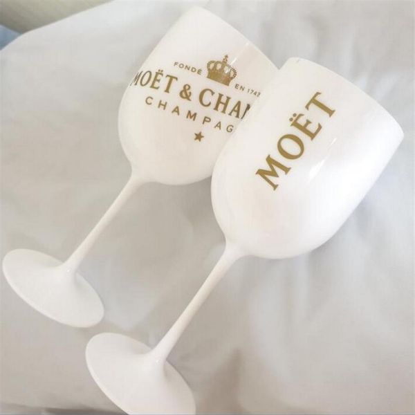 

2pcs plastic wine party white champagne glass moet wine moet glass293j