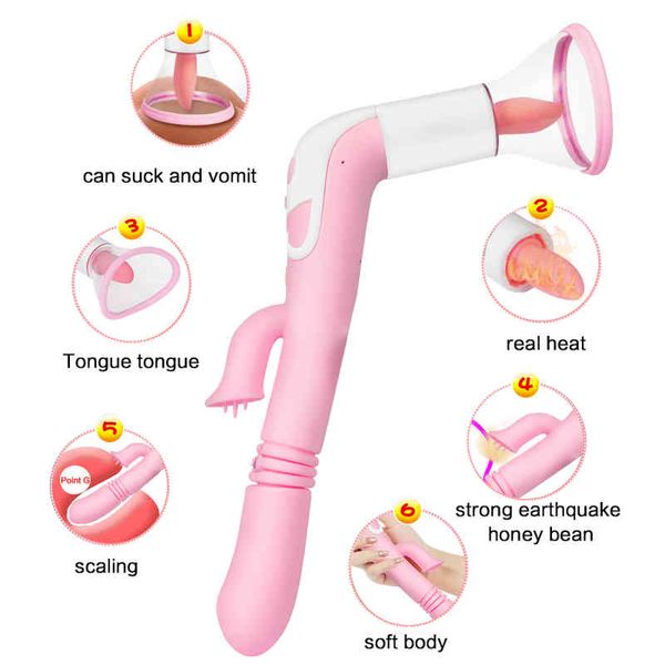 

massager penis cock blowjob sucking clitoris vibrator for women heating nipple sucker huge licking