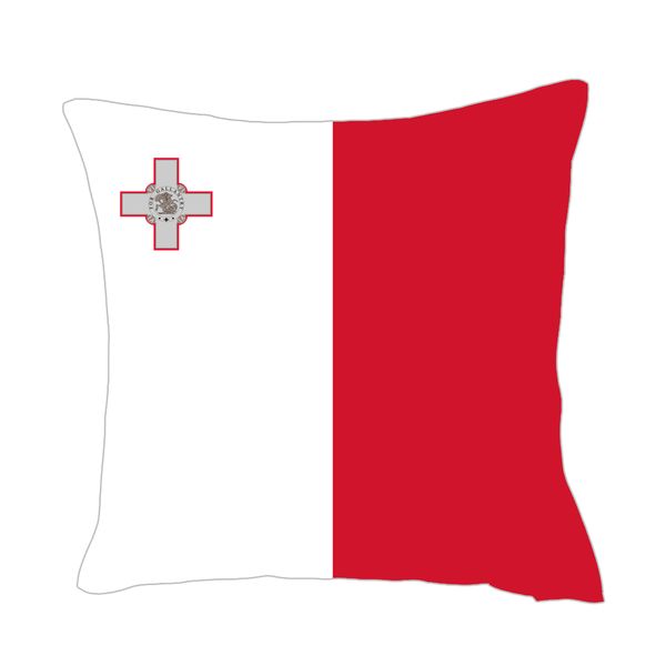 

malta flag throwpillow cover factory supply good price polyester satin pillow cover