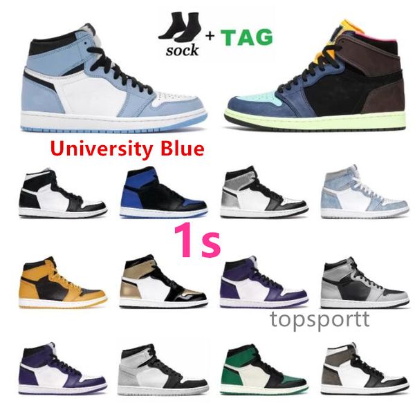 

mens women high 1 basketball shoes unc patent 1s hyper royal university blue dark mocha midnight nav court purple green royal stage haze smo