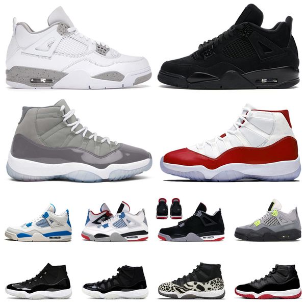 

men basketball shoes 4 11 jumpman retro 4s 11s military black cat chile red thunder cool grey mens womens sneakers outdoor sports trainers