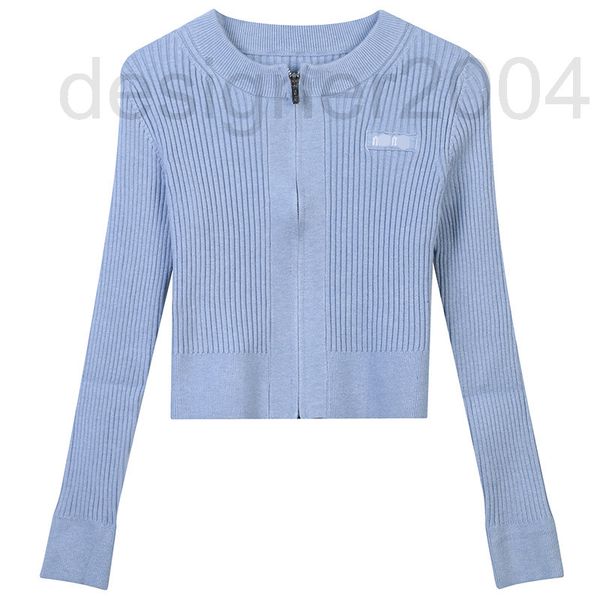 

women's sweaters designer knitted cardigan thin coat 2022 autumn new pure color letter embroidery temperament british style zipper roun, White;black