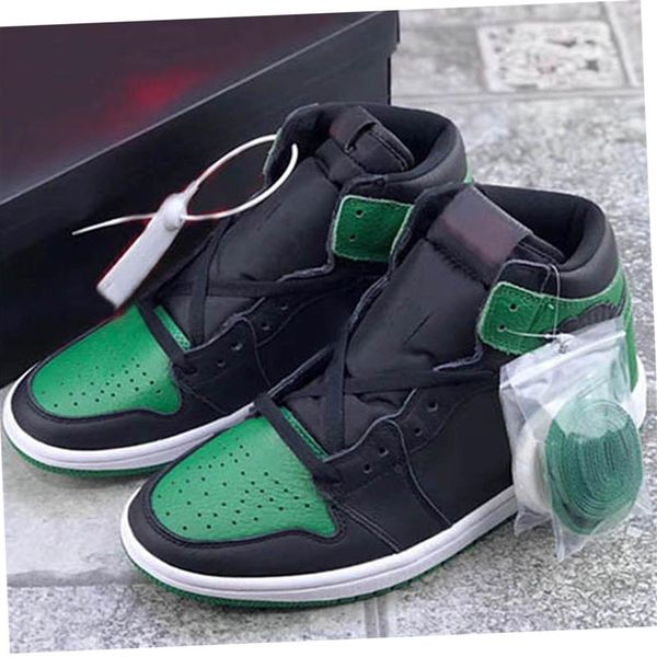 

1 high og pine green mens basketball shoes 1s black womens outdoors sneakers 555088-030 with box us5 5-12251d