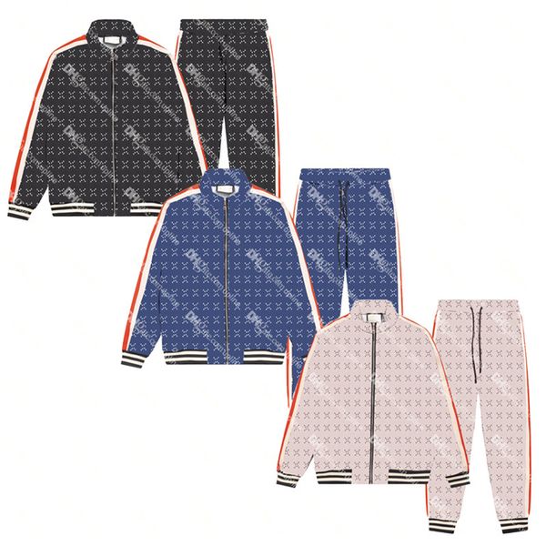 

trendy men sports tracksuits double letter designer jackets pants outdoor street leisure sweatshirt trousers 2 piece suit with tags, Gray