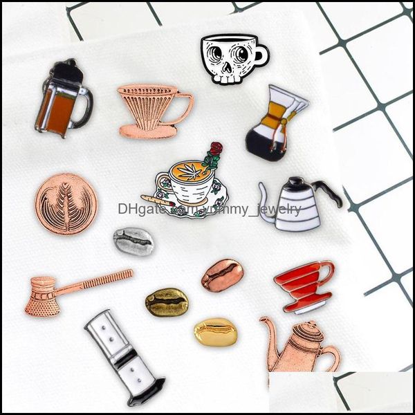 

pins brooches pins brooches cute coffee series trendy creative literary oil drop brooch pin denim bag gift for friends yummyjewelry dhzev, Gray