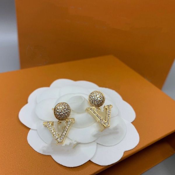 

the new designers ear stud womens diamond earrings classic letter earring jewelry accessories fashion ear, Golden;silver