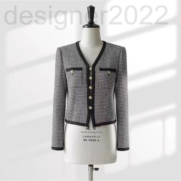 

women's hoodies & sweatshirts designer fan yi refined qianniao grid coat women's small fragrance autumn double breasted knitted ca, Black