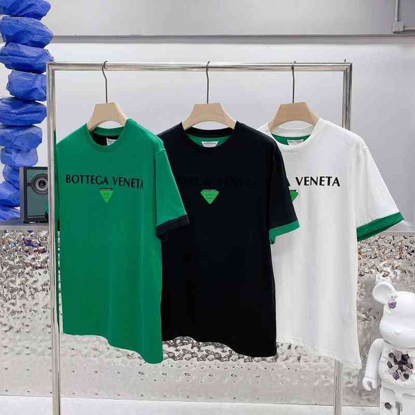 

designer t shirt bv's classic brand bottega ven high end european new letter bv triangle embroidery short sleeve t-shirt casual shirt h, White;black