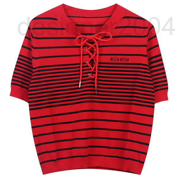 

women's sweaters designer spring and summer new fashion casual sweater 2022 contrast horizontal stripe lace up design navy pullover thi, White;black
