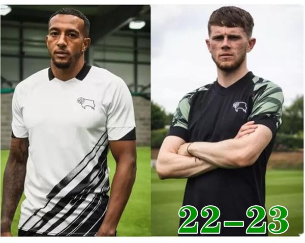 

22 23 derby county soccer jersey rooney 2022 2023 home away jerseys lawrence bogle waghorn bielik men thailand quality football shirt, Black;yellow