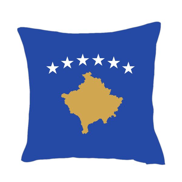 

kosovo flag throwpillow cover factory supply good price polyester satin pillow cover