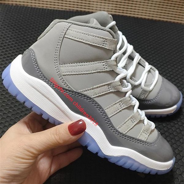

11 11s cool grey kids basketball shoes 2021 designer boys girls babys sneakers classic outdoor children trainers size 28-35294i, Black