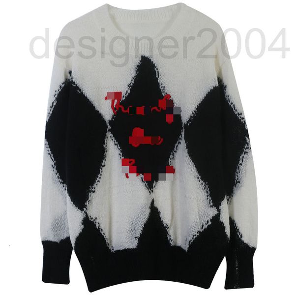 

women's sweaters designer knitted pullover 2022 early autumn new women's dress rhombus letter embroidery round neck long sleeve th, White;black