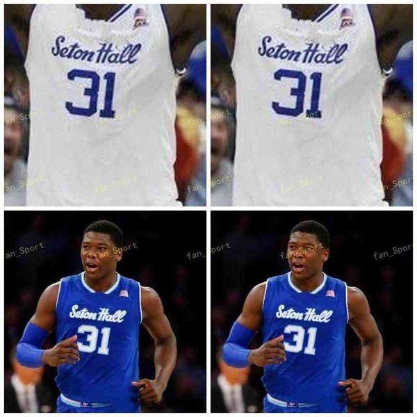 

college college basketball wears ncaa seton hall pirates basketball jersey 15 taurean thompson 21 ike obiagu 22 myles cale 23 sandro mamukel, Black
