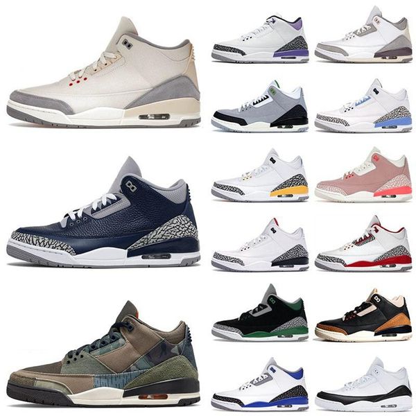 

shoe jumpman 3 basketballs shoes for men women muslin shady 3s unc cardinal red patchwork trainers black cat georgetown pine green sneakers