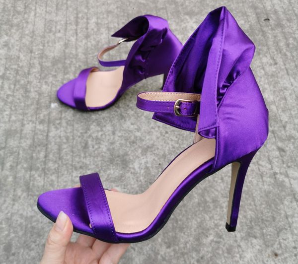 

peep toe concise women sandals fashion belt buckle high heels shoes woman platform party pumps show thin large size 45, Black