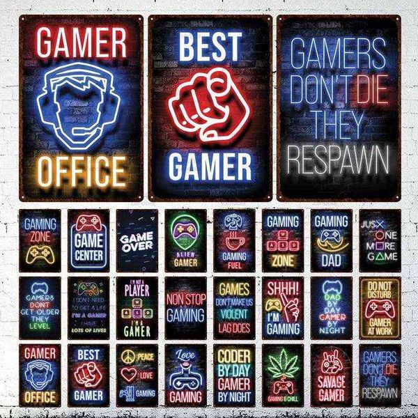 

metal painting gaming chill metal sign savage gamer vintage tin poster game zoon retro neon gamer room decoration shabby plates plaque bar c