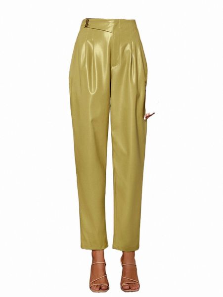 

women's pants & capris high waist pu leather pants 19qp#, Black;white