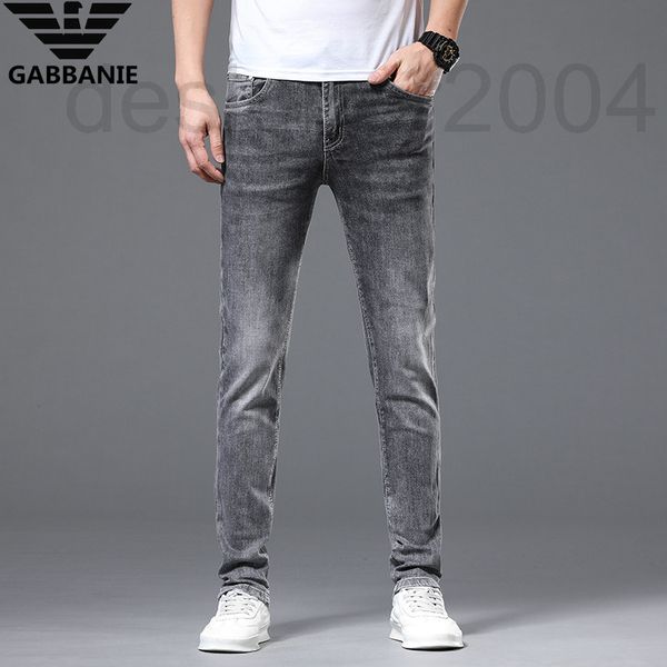 

men's jeans designer 2022 new grey fashion brand slim fit small feet elastic middle waist youth long pants men iy35, Blue