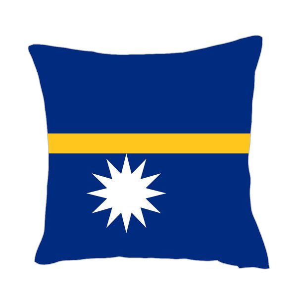 

nauru flag throwpillow cover factory supply good price polyester satin pillow cover