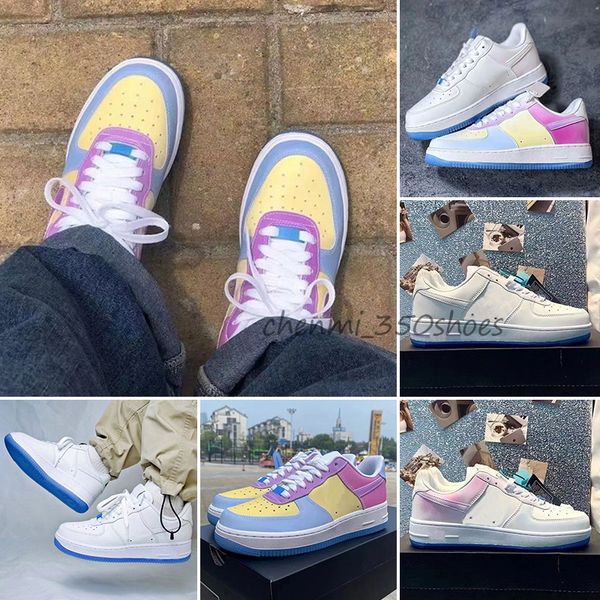 

classic men women running shoes sports skateboarding ones shoe low cut lx uv pistachio frost tropical twist outdoor trainers sneakers 5.5-11, White;red
