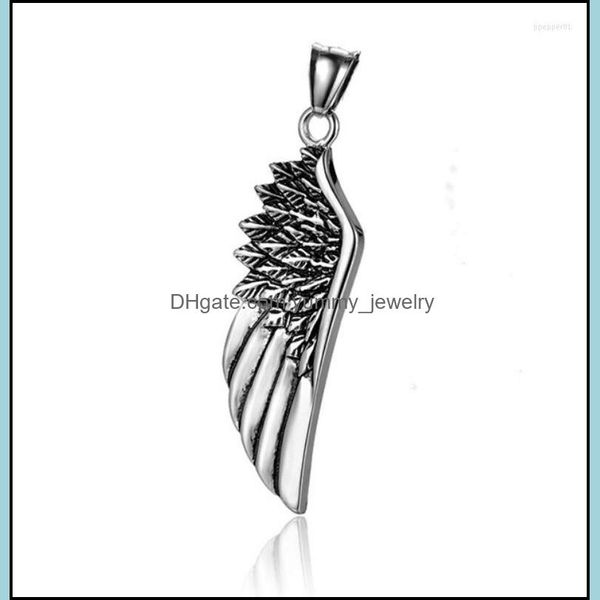 

pendant necklaces pendant necklaces polishing feather wing 316l stainless steel fashion pattern mens drop delivery 2021 j yummyjewelry dhn6w, Silver