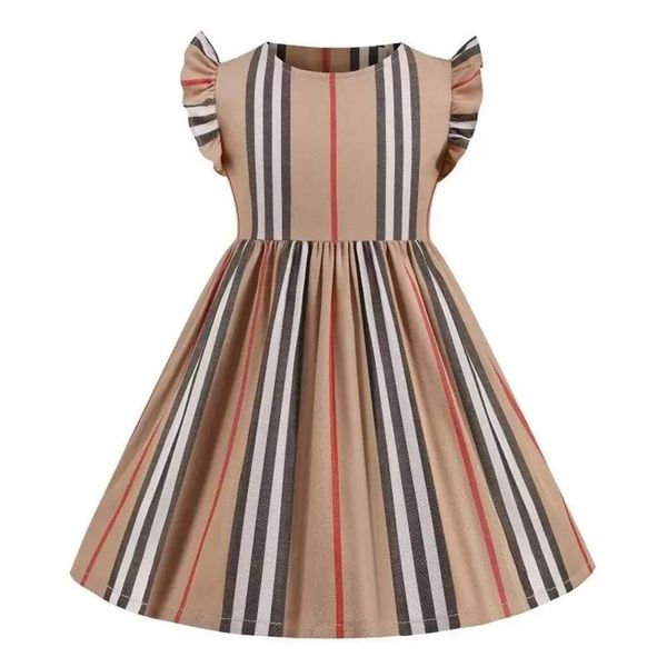 

cute baby girls striped princess dress great quality summer girl sleeveless vest dresses kids casual skirts children cotton skirt 2-7 y240u, Red;yellow