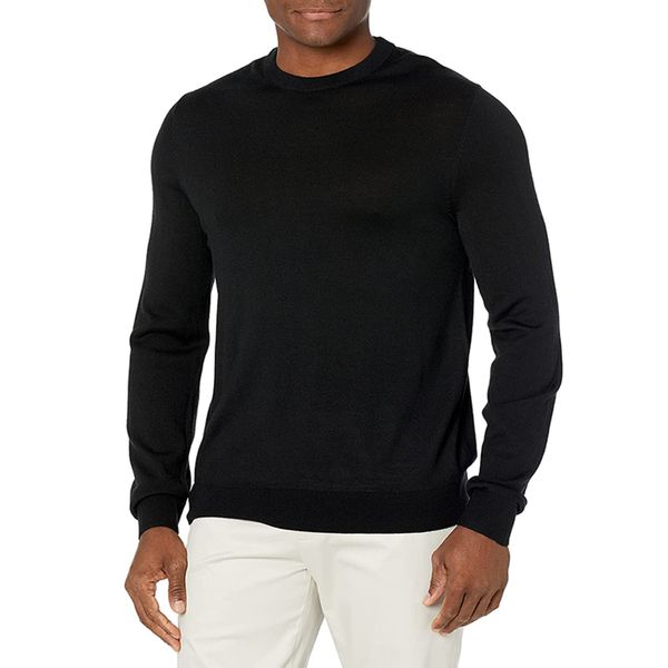 

men's sweaters 100% merino wool men lightweight merino wool o-neck sweater pullover mens base layer soft breathable moisture wicking, White;black