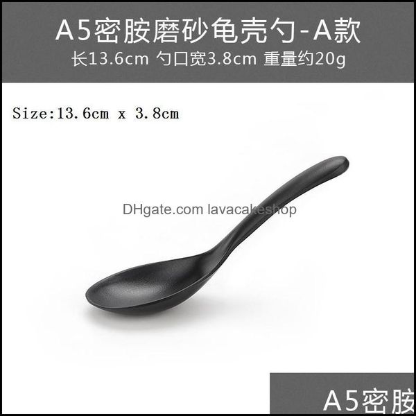 

spoons spoons 200pcs/lot soup spoon black matte ladle plastic japanese style melamine tableware anti-fall tortoise shell lavacakeshop dh0xs