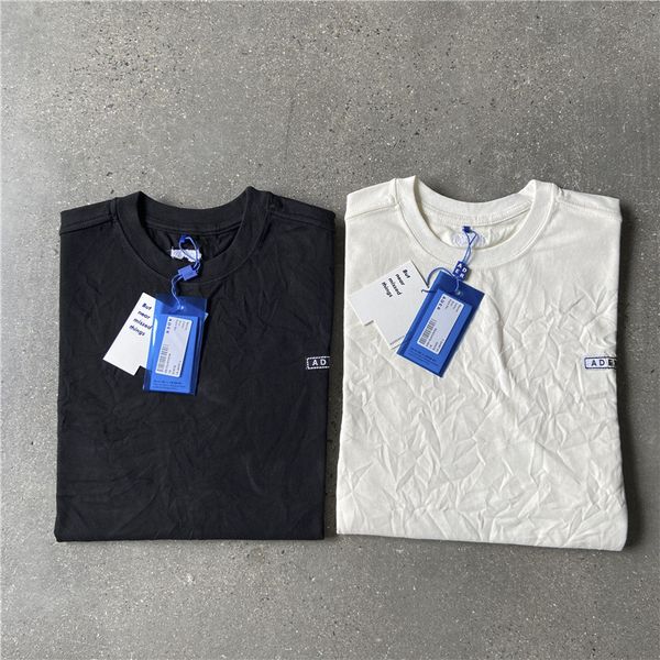 

wash high embroidery small letter short sleeve t-shirt men's t-shirts, White;black
