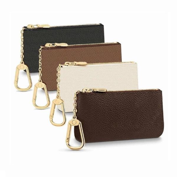 

fashion wallet purse 5 colors key pouch damier leather holds classical zippe bag with box accessoires women men card holder253q, Red;black