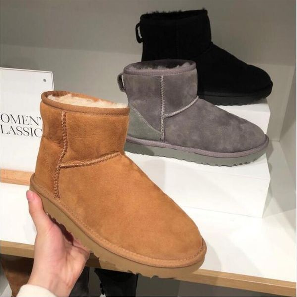 

australia women snow boots 100% genuine cowhide leather ankle warm winter woman shoes large size 34-413002