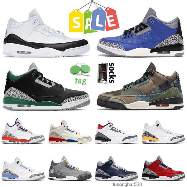 

shoes 2022 new jumpman iii basketball shoes for mens women blue cement pine green patchwork fragment laser orange fire red unc midnight navy, Black