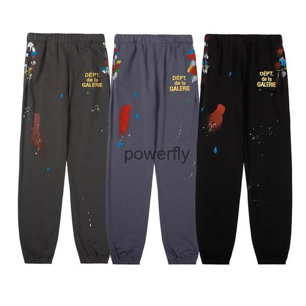 

gary dept men's plus size pants fashion retro high street graffiti sports pants straight casual pants, Black;brown