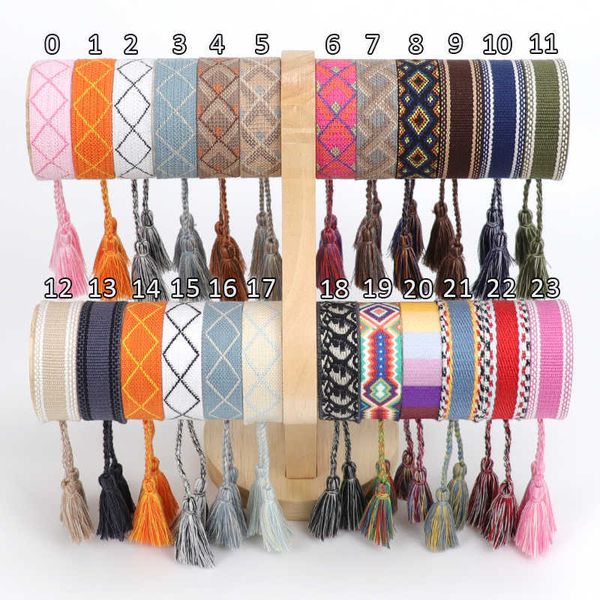 

141 styles fashion luxury letter d bracelet for women cotton fabric signature embroidery bracelet woven bangle tassel lace-up stacking charm, Golden;silver