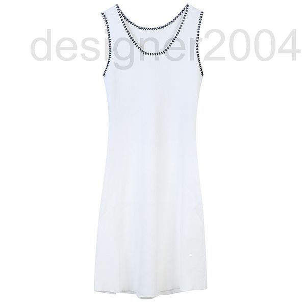 

casual dresses designer french 2022 spring new women's dress solid color bright line decoration simple leisure style slim fitting round, Black;gray