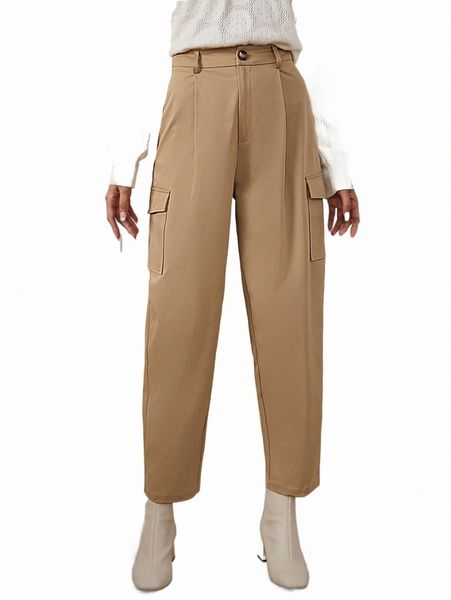 

women's pants & capris high waist flap pocket side pants a6hz#, Black;white