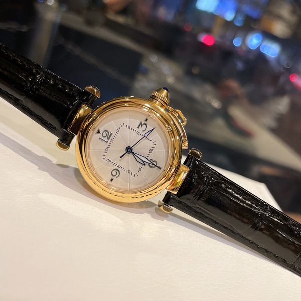 

women watches quartz watch 35mm waterproof fashion wristwatches wristwatch leather montre de luxe watches for ladies, Slivery;brown
