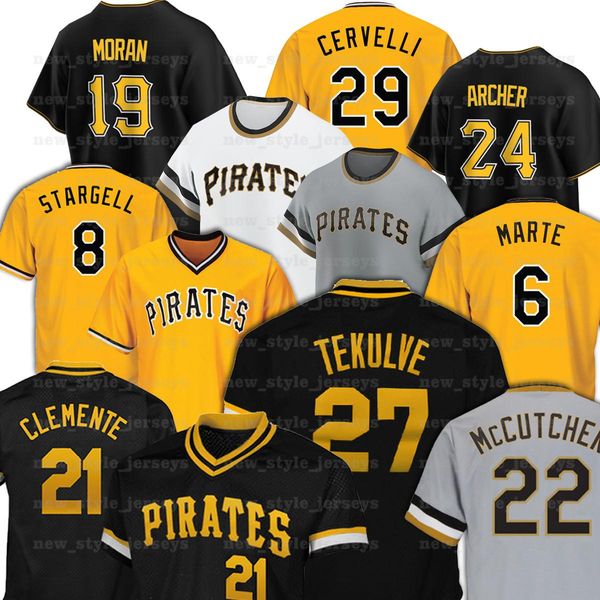 

baseball jersey21 roberto clement 8 willie stargell mazeroski 55 josh bell 24 chris archer frazier pittsburgh joe musgrove pirates baseball, Black