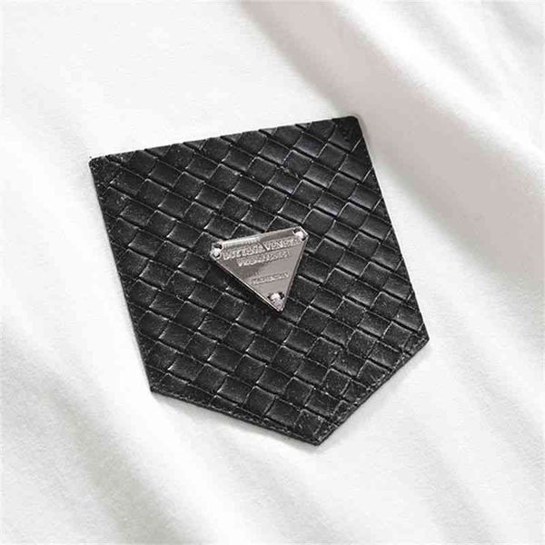 

designer t shirt bv's classic brand bottega ven ins fashion brand 2022 bv triangle woven pocket short sleeve t-shirt men and women casu, White;black