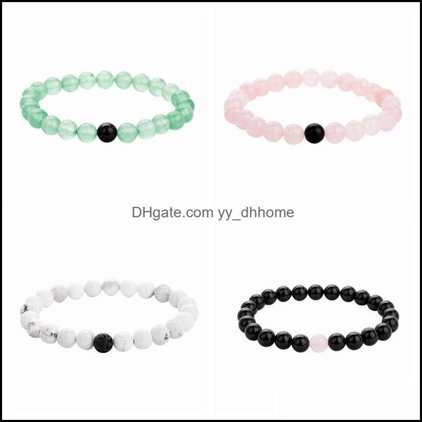 

beaded strands natural stone bracelet black agate amethyst powder crystal green dongling men and women combination suit dhseller2010 dhbjb