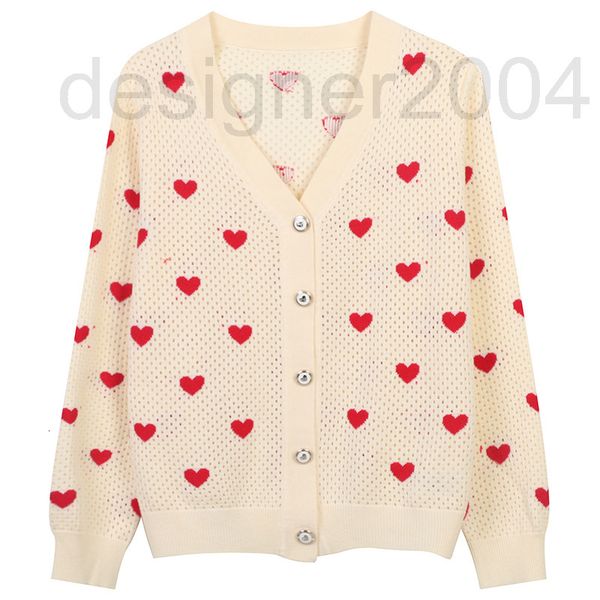 

women's sweaters designer sweet air conditioning jacket knitted cardigan autumn new color contrast love jacquard hollow out design v-ne, White;black